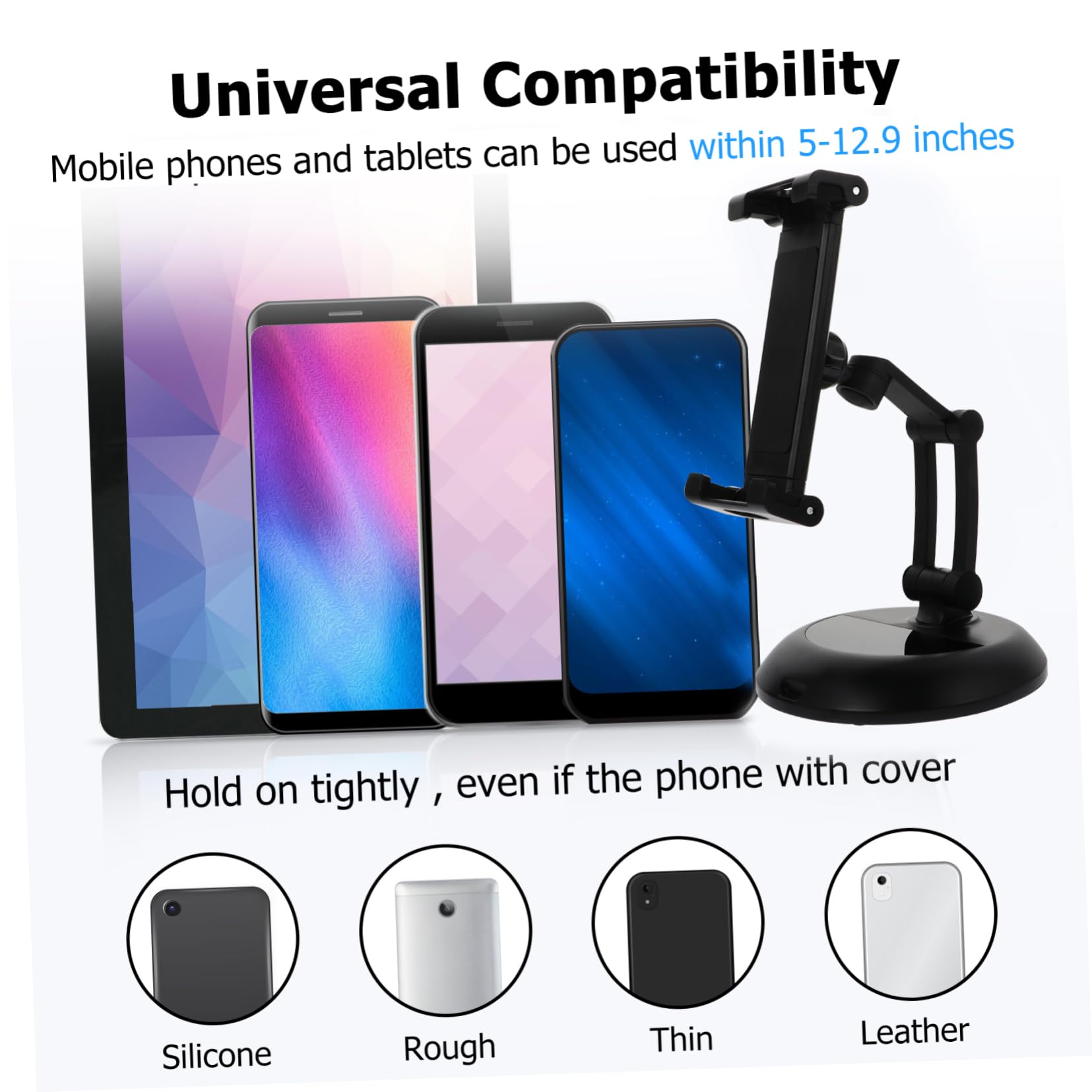 Verstellbarer Tablette und Handyhalter aus Abs und Metall Klappbar und Leicht zu Transportieren als Desktop Ständer für Smartphones und Tabletten