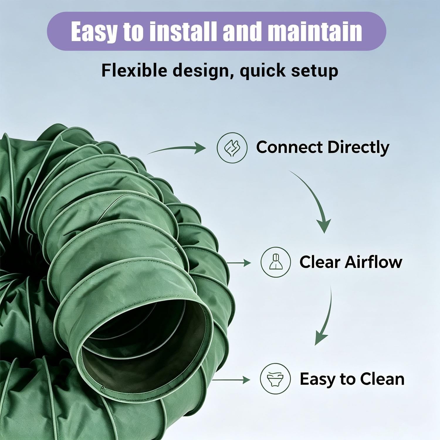 Conduit D'air Flexible 305mm Tuyau De Ventilation Pliable Pour Ventilateur