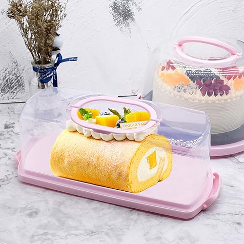 Miniatura 6 de Panera rectangular de plástico con mango portátil, caja de almacenamiento para pasteles de pan para almacenar pan de plátano, pan de calabaza
