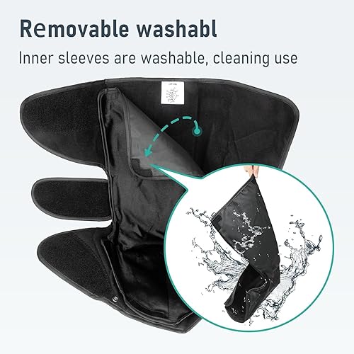 Miniatura 7 de QUINEAR Masajeador de piernas con calor, dispositivo de compresión para piernas, botas de compresión calentadas, máquina de masaje de pies y