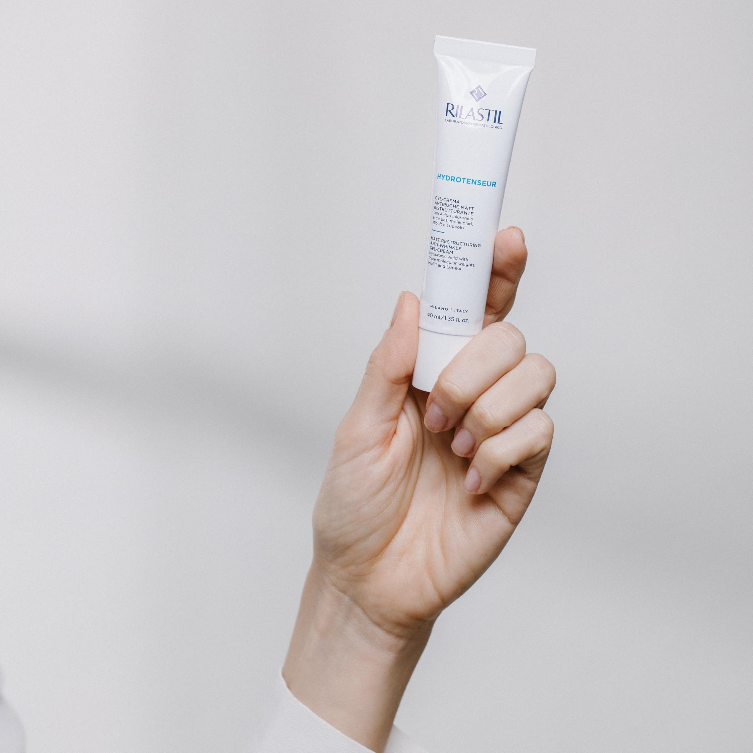 Rilastil - Hydrotenseur Gel - Crema Reestructurante, Antiarrugas y Antimanchas con Ácido Hialurónico, Hidrata, Rellena y Repara, Para Todo Tipo de Pieles - 40 ml