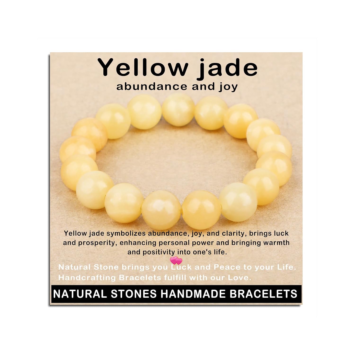 AD Beads Handmade Gemstone Stretch Elastic Bracelet Crystal Healing Reiki Nature's Beauty and Spiritual Essence Unisex