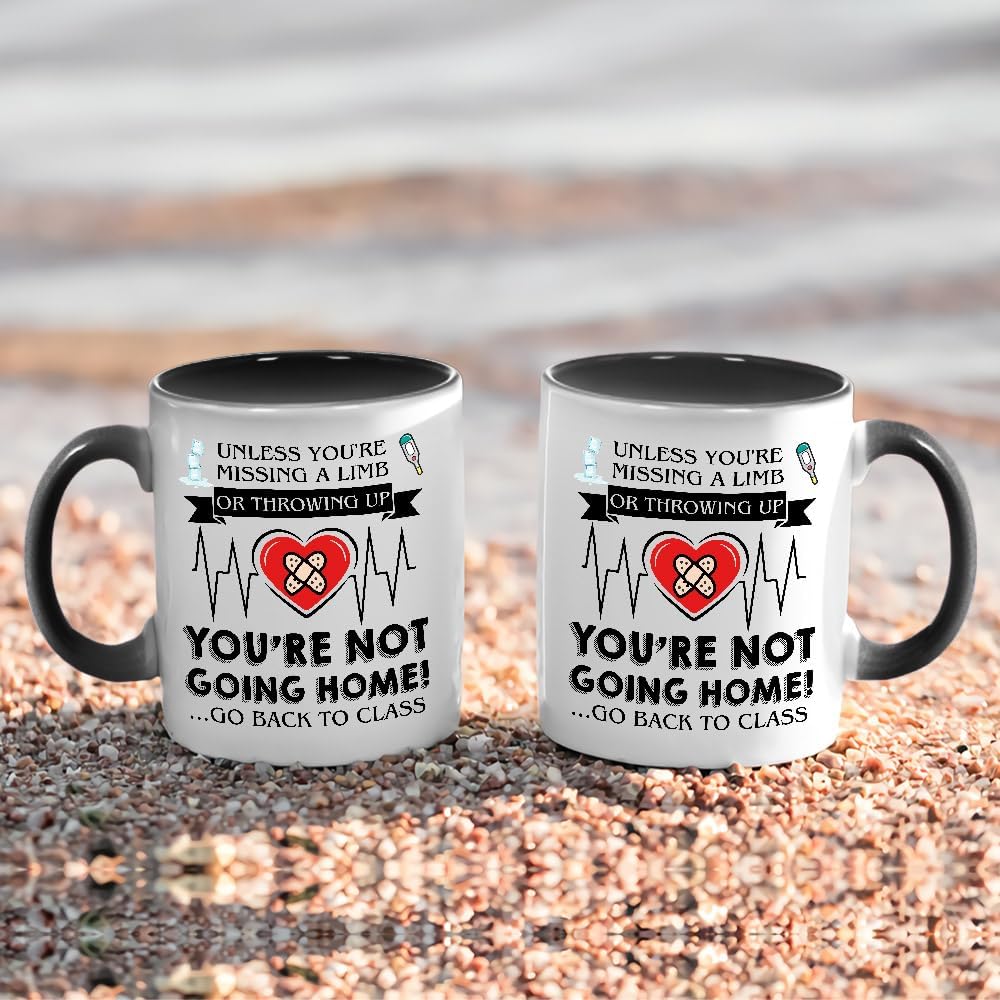 School Nurse Mug 11oz with Ceramic Coaster, You're Not Going Home Go Back To Class, Appreciation Gift For Women Men, School Nurse Coffee Cup for Work - Image 6