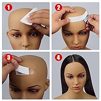 Vista 6 de 48 cintas de peluca para pelucas de encaje, cinta frontal invisible impermeable de doble cara para fijar pelucas (azul)