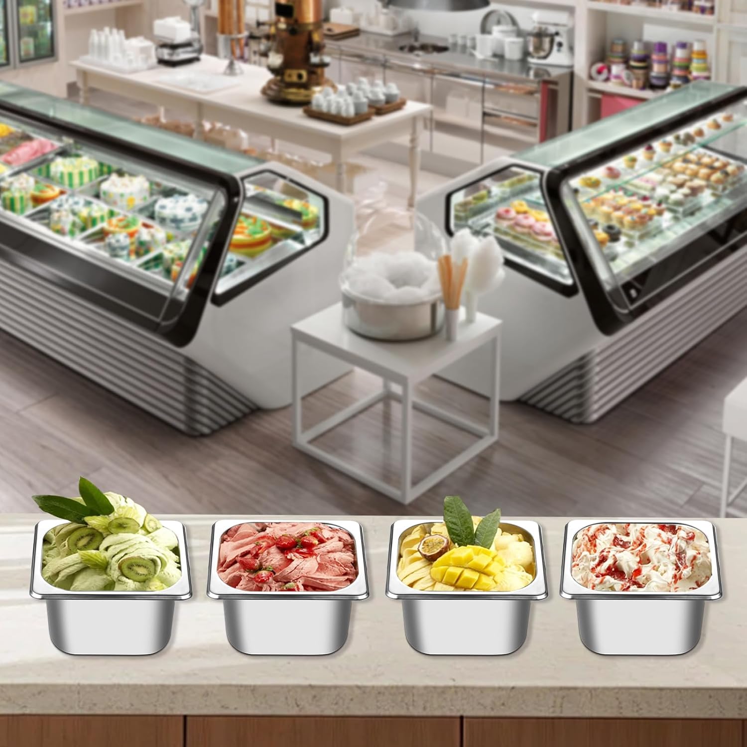 Hotel Pan With Lid 1/6 Size - 4" Deep 4 Packs Stainless Steel Food Pan for Steam Table, Commercial Restaurant, Anti Jam, Buffet - Image 8