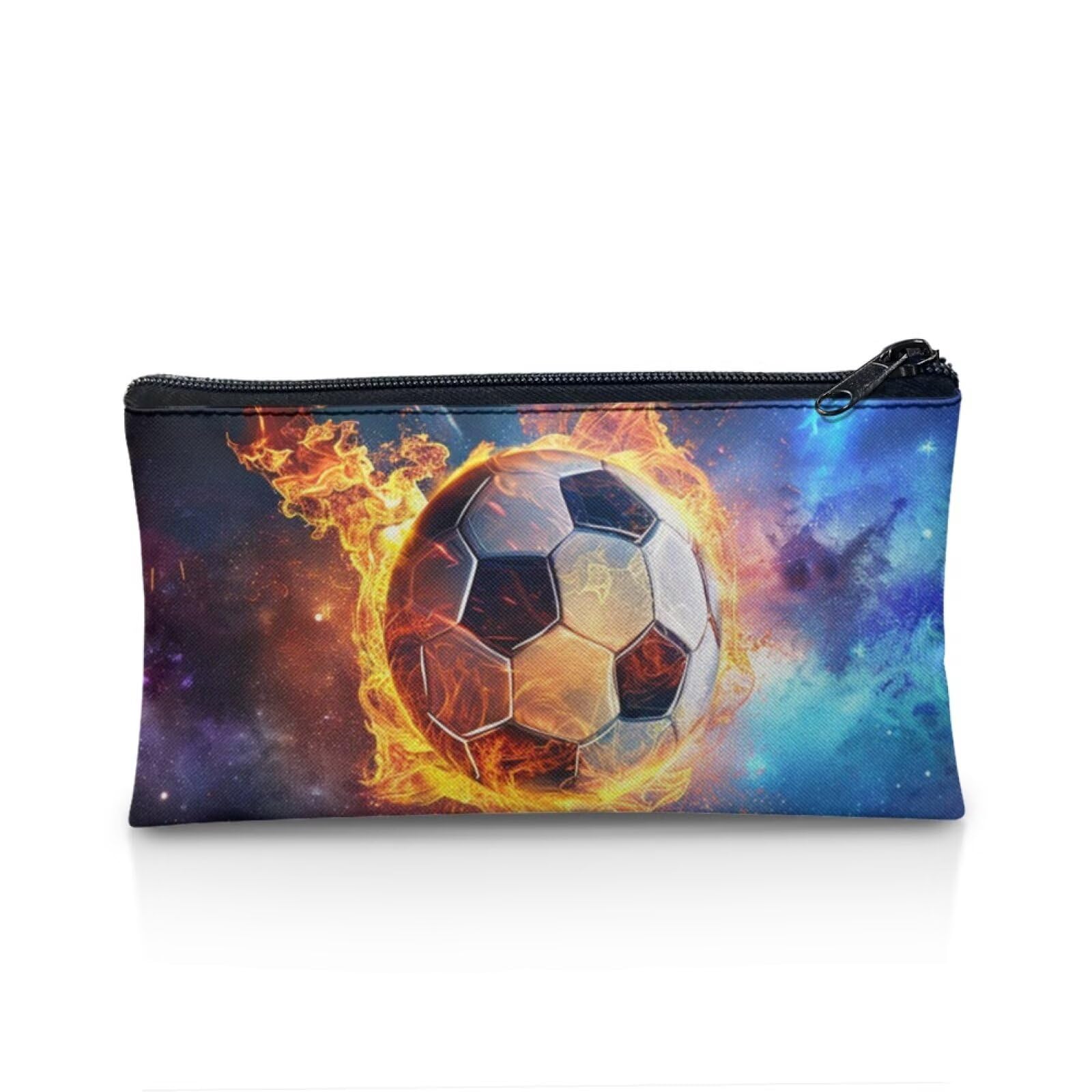 UOIMAG Football Pencil Case Boys Secondary School Pencil Pouch Slim Soft Fabric Stationery Bag