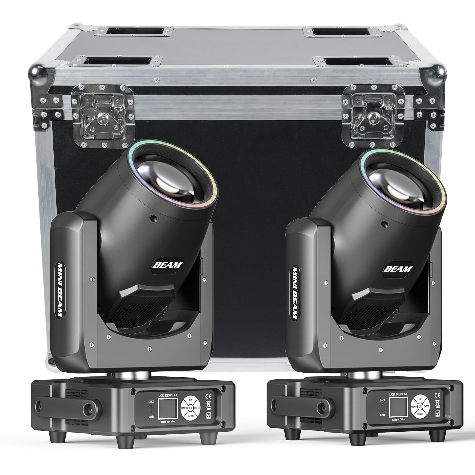 2PCS Teste Mobili LED Con flight case Mini 7R Beam 230W Lampada Luce da Discoteca Luci Palco18CH Moving Head per DJ Bar Festa Palcoscenico Club Illuminazione