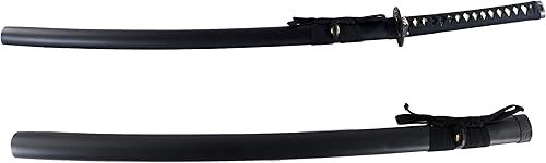 Miniatura 8 de MAKOTO Espada samurái negra de Katana afilada hecha a mano de 40 pulgadas