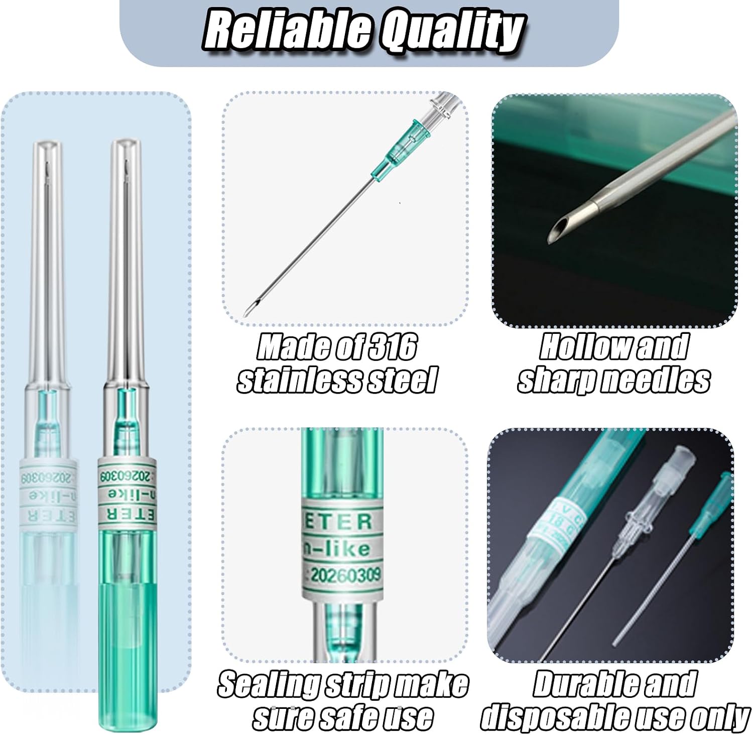 Catheter Piercing Needles - YONGDA 10Pcs 18G Catheter Needles Cateter Para Catheter Hollow Needles for Ear Nose Belly Cartilage Piercing Needles