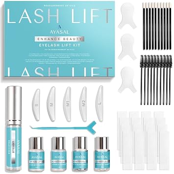 AYASAL Lash Lift Kit Korean Thio-Free Formula Eyelash Perm Kit with Clear Step-by-Step Process, Gentle & Long-Lasting At-Home & Salon-Style Lash Lift Results, 6 Applications