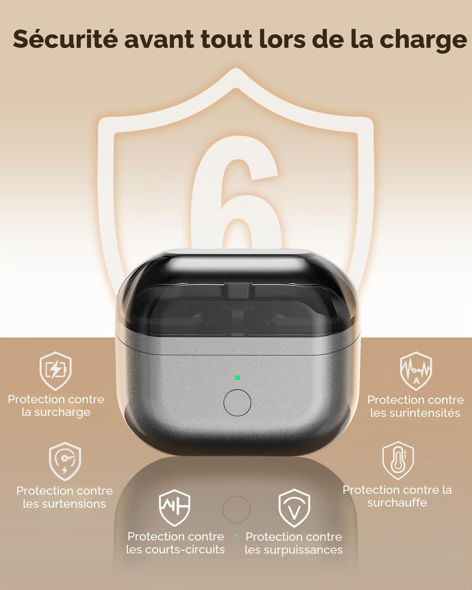 leQuiven Boîtier de Charge sans Fil pour Samsung Galaxy Buds 3 Pro, Charge sans Fil et Câblée, Boîtier de Remplacement avec Bouton d’Appairage Bluetooth (Écouteurs Non Inclus)