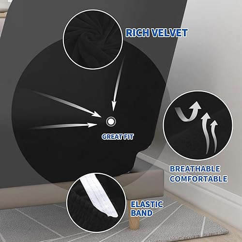 Miniatura 3 de MAXIJIN Funda de terciopelo para futón, tamaño matrimonial, elástica, gruesa, suave, sin brazos, protector de muebles con parte inferior elástica,