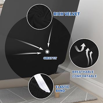 MAXIJIN Velvet Futon Cover Full Size Stretch Futon Mattress Cover Thick Soft Armless Sofa Bed Slipcover Plush Couch Furniture Protector with Elastic Bottom, Machine Washable (Black)