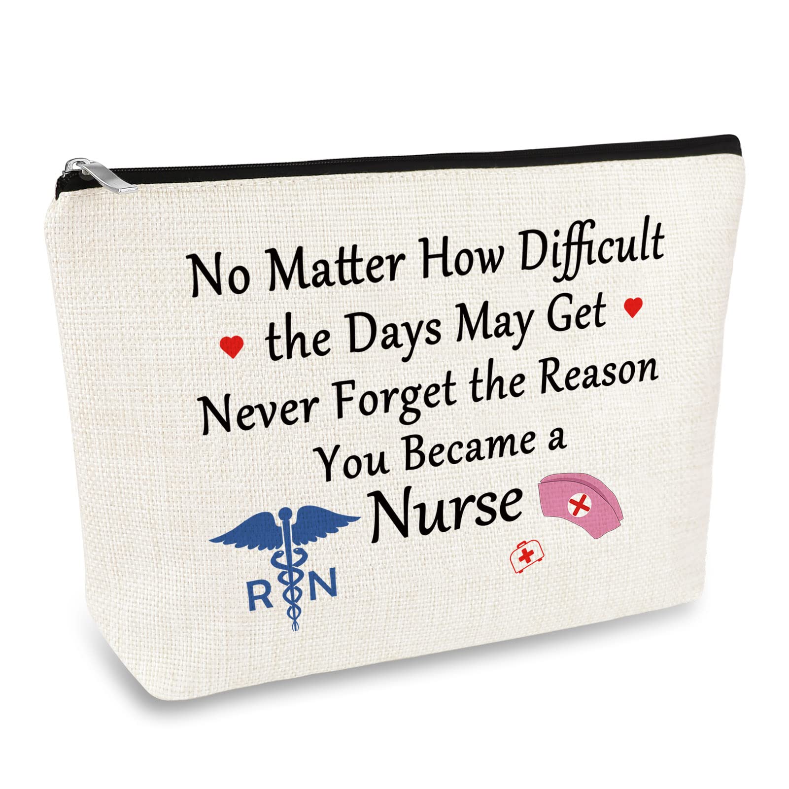 Nurse Gifts Makeup Bag Inspirational Gift for RN Nursing Graduation Cosmetic Bags for Women Future Nurse Encouragement Present Nurses' Week Birthday
