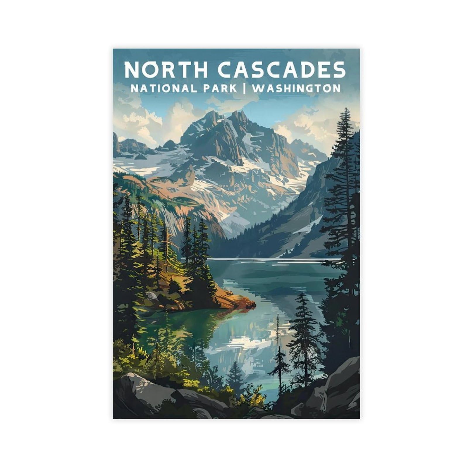 Bareronor North Cascades Canvas Poster for Home Decor Gift