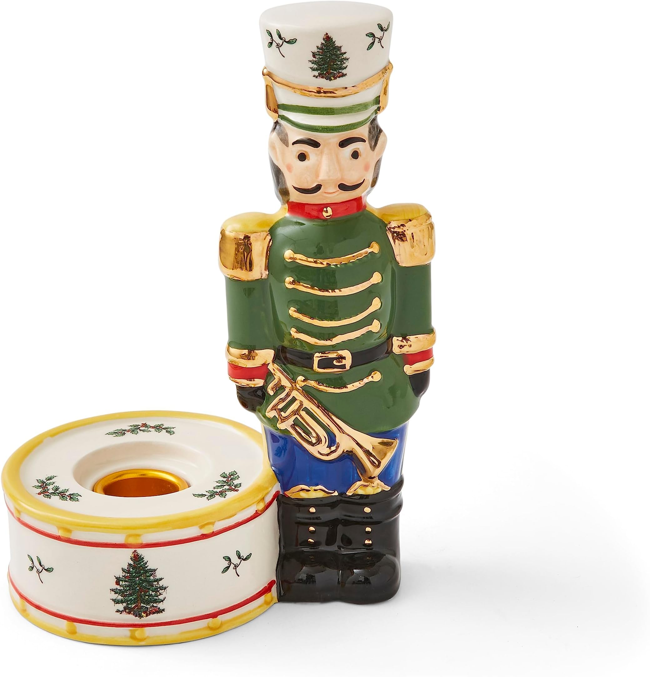 Christmas Tree Nutcracker Candle Green, 7"/18cm 1667778