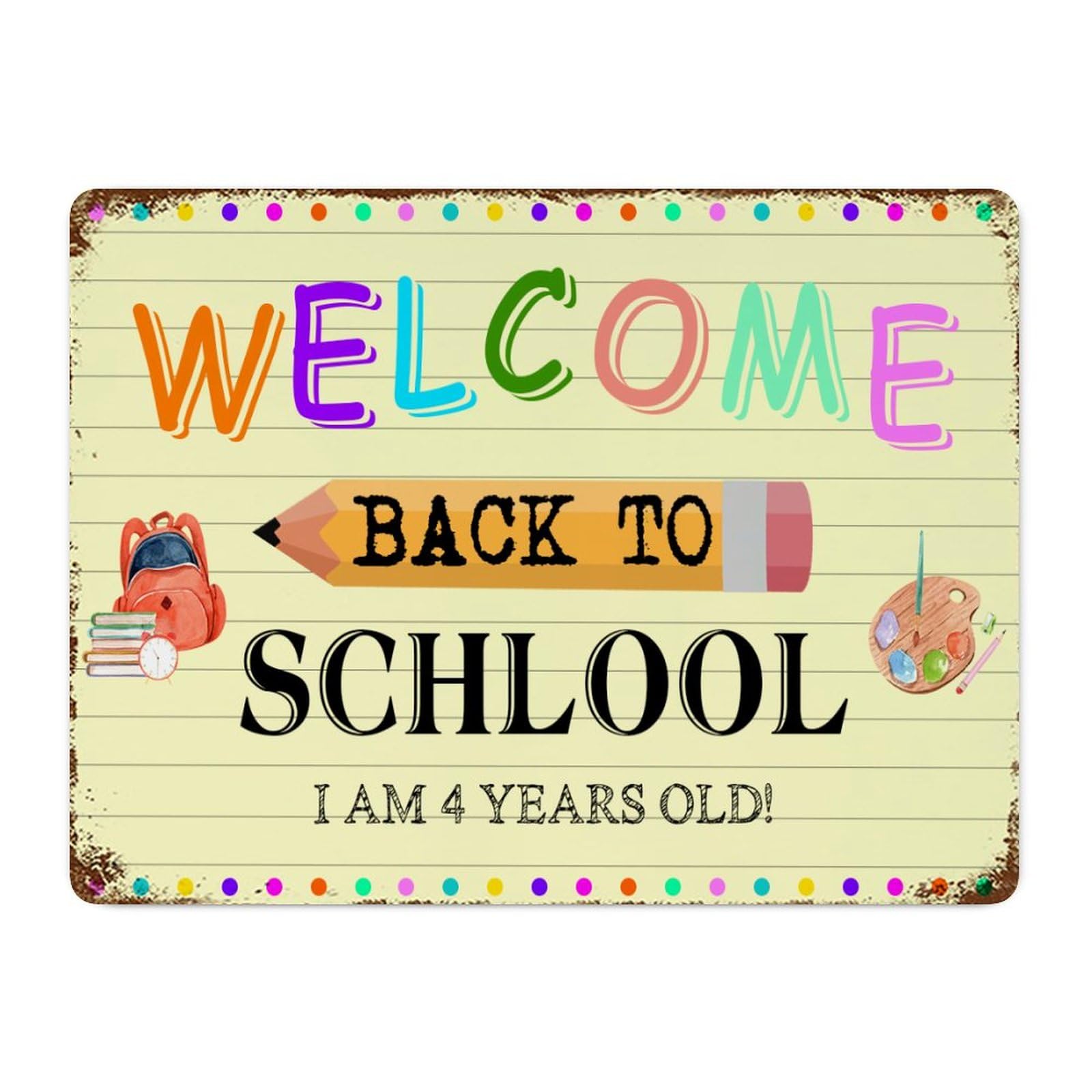 amazon-com-mighun-welcome-back-to-school-i-am-4-years-old-metal-tin-sign-inspirational-quotes-welcome-sign-for-wall-classroom-signs-wall-plaque-school-hanging-door-sign-for-teachers-students-office for Welcome Back Signs Free Printable Amazon.com: Mighun Welcome Back To School I Am 4 Years Old Metal Tin Sign Inspirational Quotes Welcome Sign for Wall Classroom Signs Wall Plaque School Hanging Door Sign for Teachers Students Office : for Welcome Back Signs Free Printable