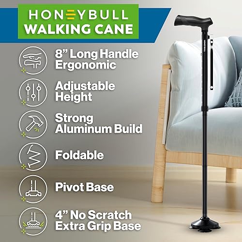 Miniatura 25 de Walking Cane for Men & Women Foldable, Adjustable, Heavy Duty, Free Standing, All Terrain, Collapsible Walking Sticks for Seniors & Adults Púrpura