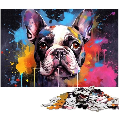 Rompecabezas de 1000 Piezas de Bulldog francés Colorido para Adultos,Rompecabezas difíciles…