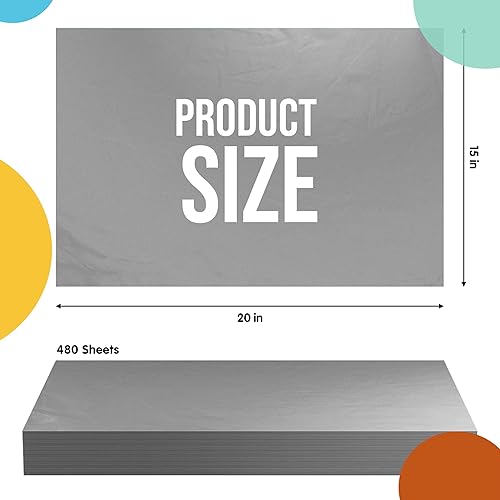 Miniatura 96 de Crown 480 hojas paquete a granel, papel de regalo – resma de papel – 15 x 20 pulgadas Papel de regalo para álbumes de recortes, arte y manualidades