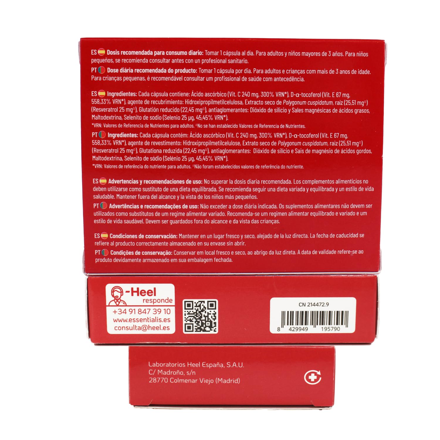 HEEL ESSENTIALIS ANTIOX 30 COMP. - Zubereitung in Tabletten für die regelmäßige Einnahme, geeignet für diejenigen, die nachhaltig auf ihr Wohlbefinden einwirken möchten, Box mit 30 Tabletten und