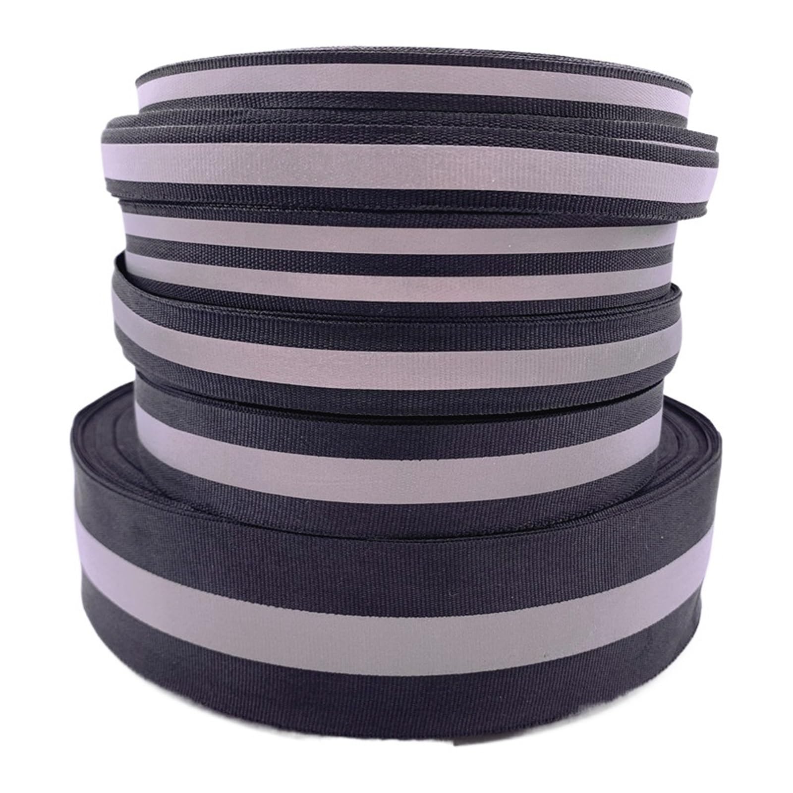 5 Yards 10mm 15mm 20mm 25mm 50mm Black Safety Reflective Sew on Fabric Tape Strap Vest Webbing(20mm-10mm)