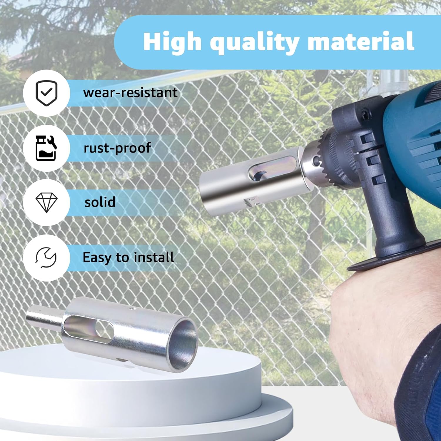 2PC Twist Ties Tool 9 Gauge Drill Chuck Tool for Chain Link Wire Loop Fence | Replace Easy Twist Fence Ties Tool