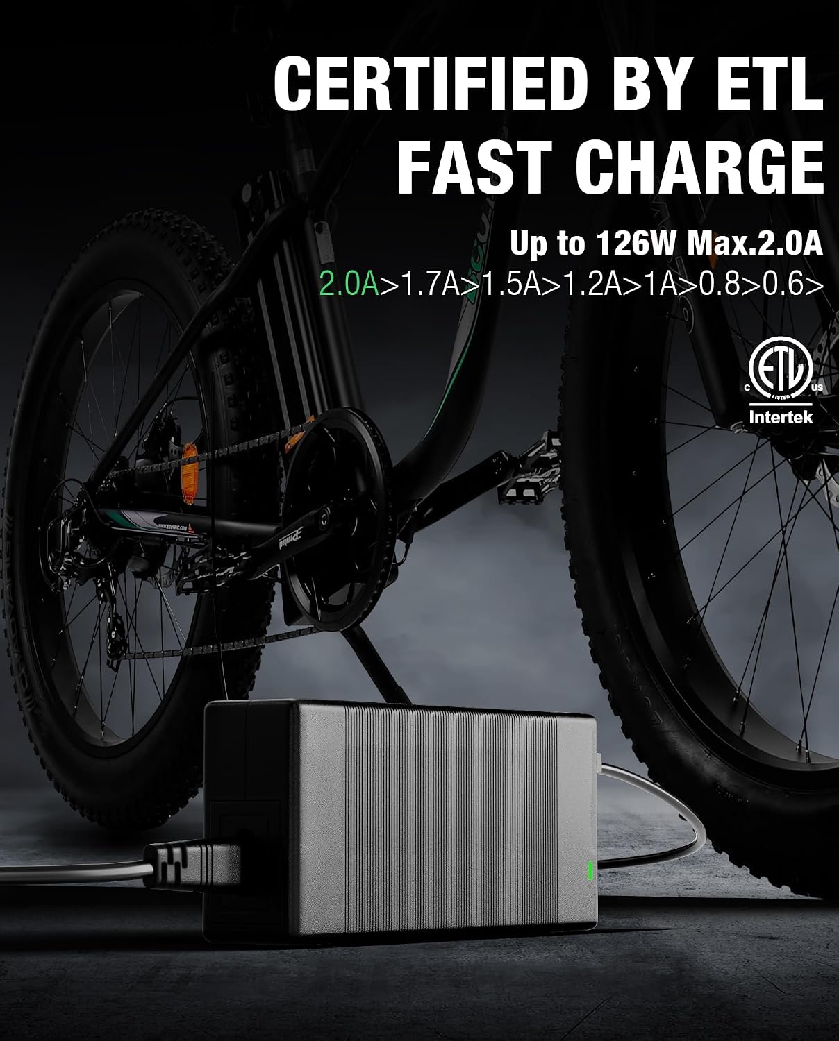 54.6V 2A Electric Bike Charger for 48V Ecotric Bike/Lectric XP/Evercross H5, 3Prong GX16/DC 5.5x2.5mm/XLR/IEC/RCA Connector Power Supply Adapter for 48V Lithium Battery