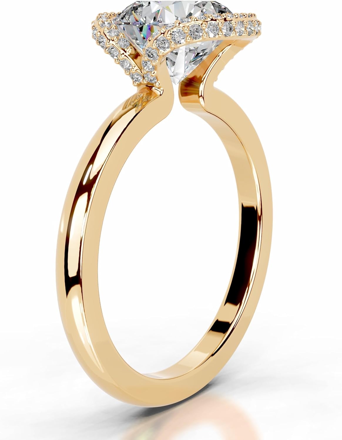 1-5 Carat IGI Certified Round Lab Grown Diamond in VVS1-VVS2 Clarity, E-F Bowie Diamond Ring in 10K 14K 18K Solid Gold Ring for Women, A Sign of your Love.