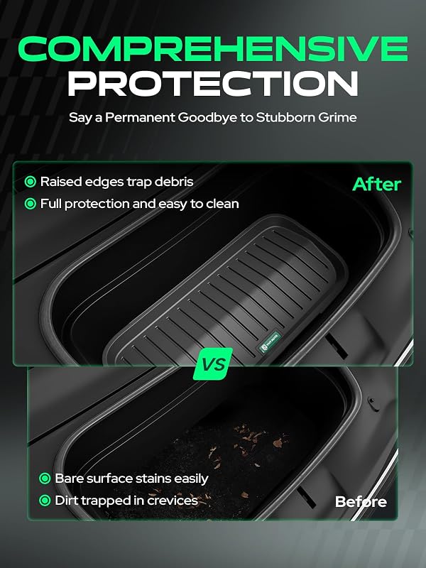 YHTAUTO Front Trunk Mat Cargo Liner Compatible with Tesla Model Y Juniper 2025 2026, TPE Floor Liners All Weather Custom Fit, Black by YHTAUTO - Used condition - Image 7
