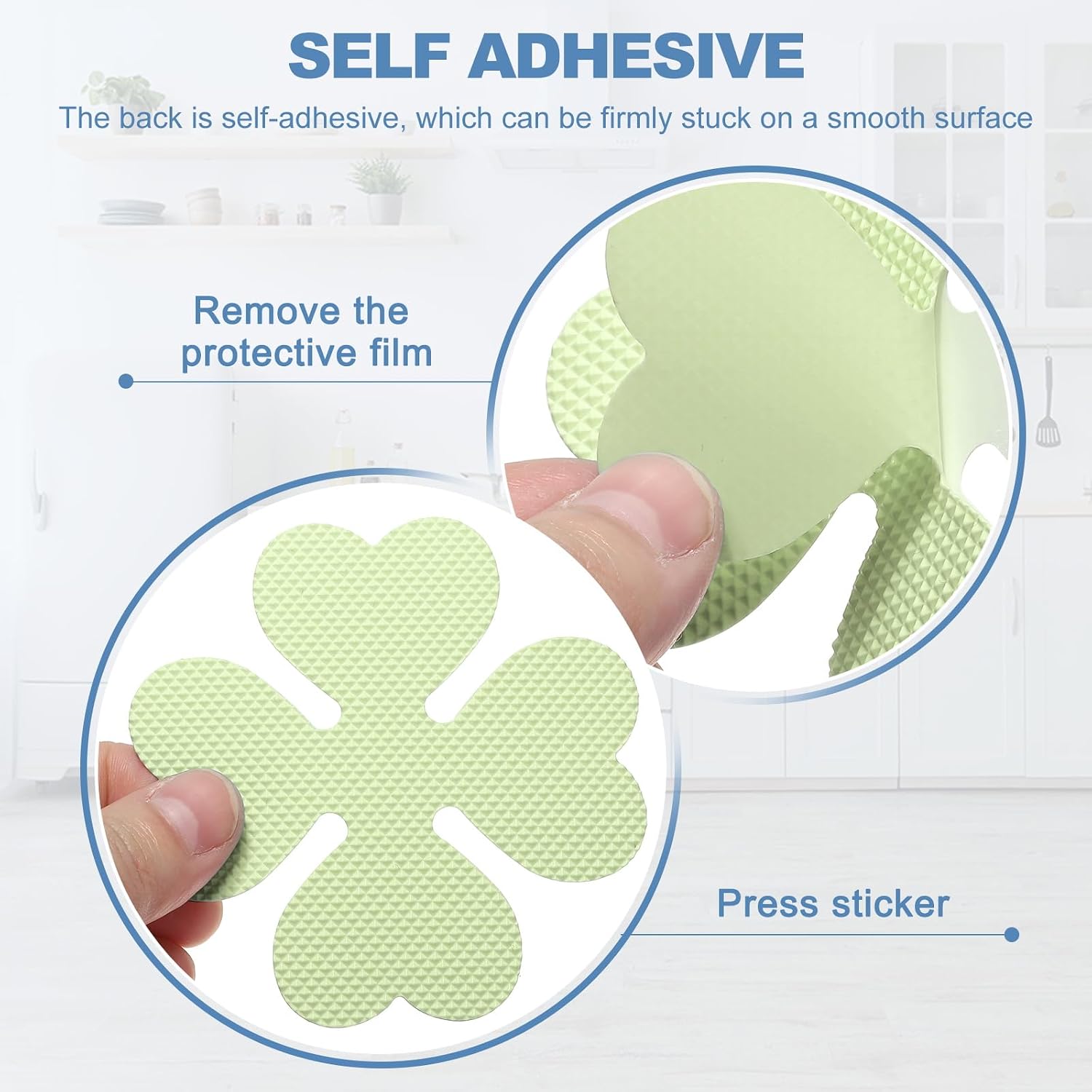 PATIKIL 20 Pcs Non Slip Bathtub Stickers, Anti Slip Shower Stickers with Scraper Bathroom Shower Floor Decals Four Leaf Shape Cute Treads Tubs, Luminous