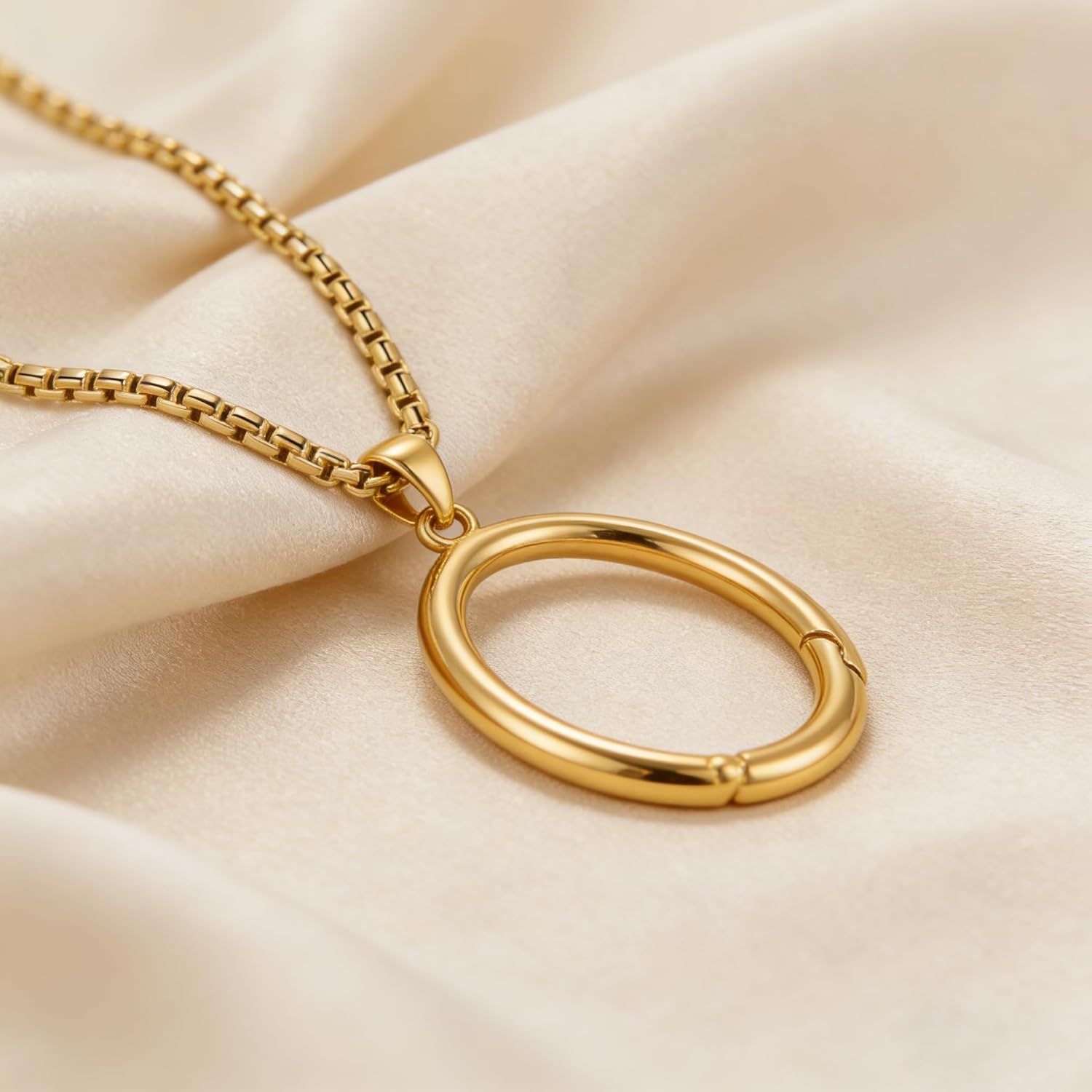 Ring Holder Necklace Platinum Plated Ring Holder Pendant Necklace Jewelry Gifts for Women