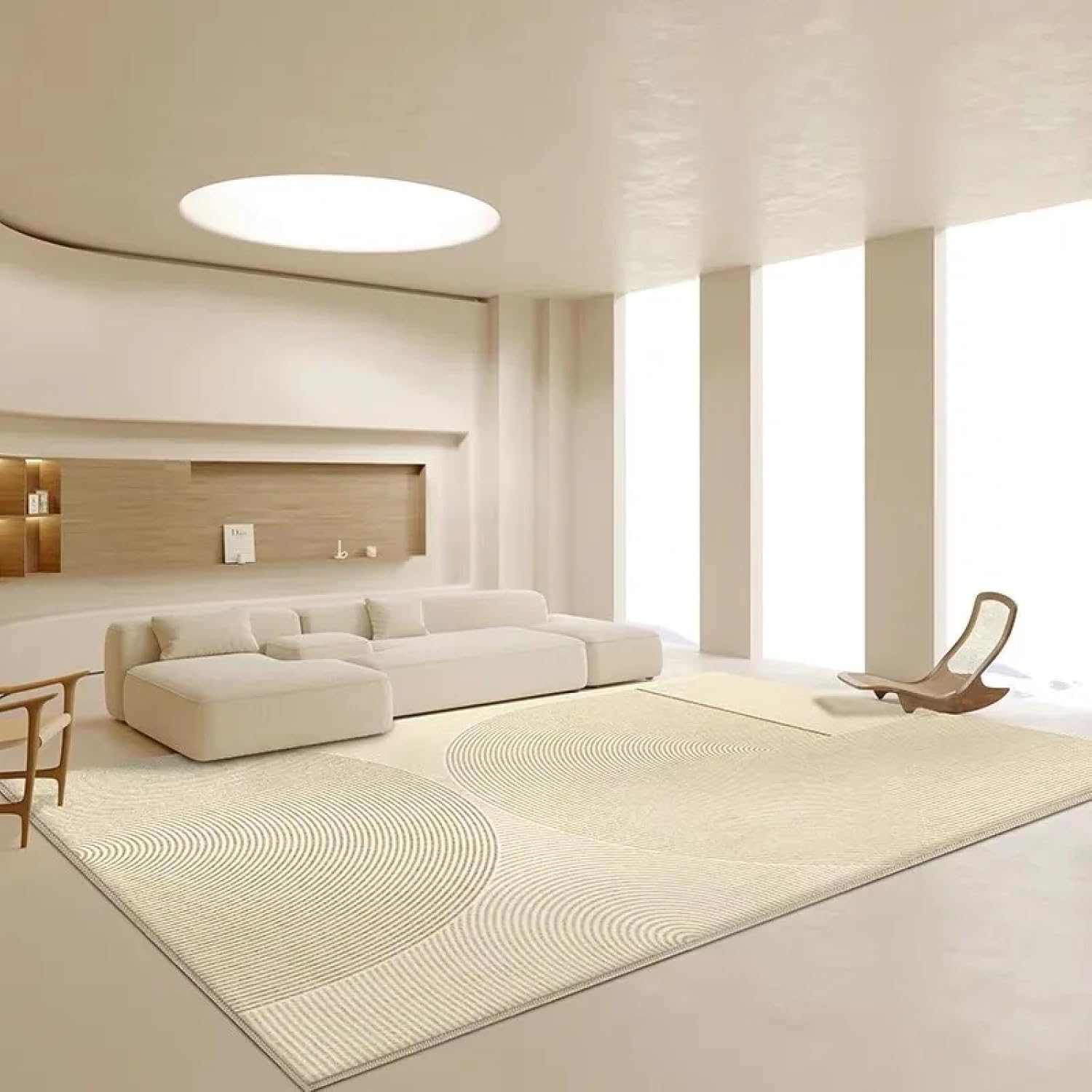 Cream Air Living Room Carpet Imitation Cashmere Wash Back Home Bedroom Floor Mat Soft Sofa Coffee Table(400mm x 600mm/SXB-3)