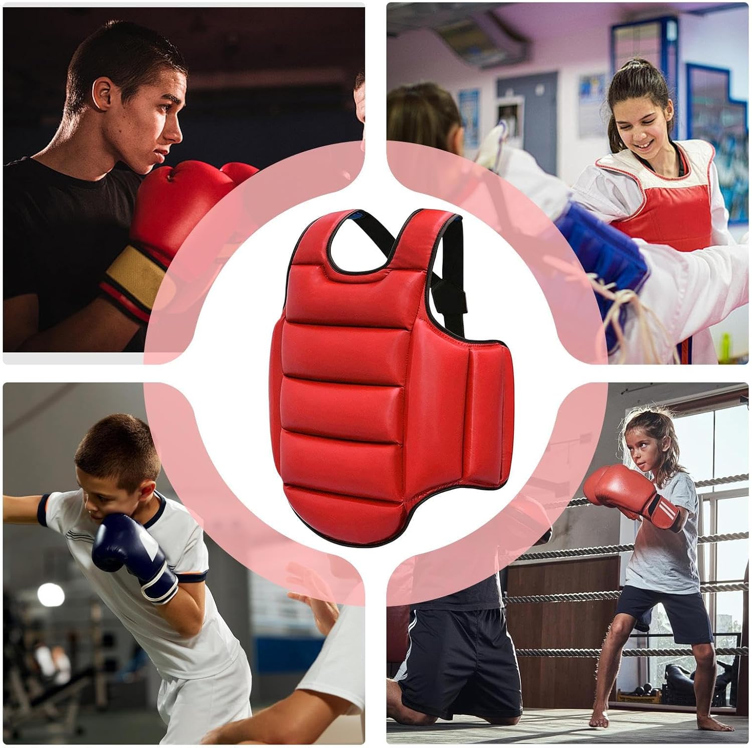 Boxing Chest Protector - Sports Chest Guard | Boxing Body Protector | Boxing Rib Shield arrmour | Adjustable Breathable Body Protection Pad for Martial Arts Combat Sports Competition