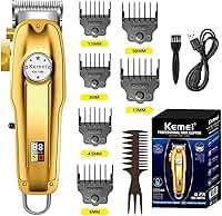 KEMEI Mens Hair Clipper Cord Cordless Clippers Hair Trimmer Beard Professional Haircut Kit For Men Rechargeable LED Display & Corded Rechargeable Grooming Kit KM-1986PRO
