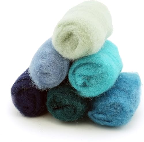 Miniatura 8 de Woolbuddy Kit de lana de lana – Núcleo de lana de primera calidad para fieltro de aguja, jabón de fieltro y herramientas – Lana sostenible