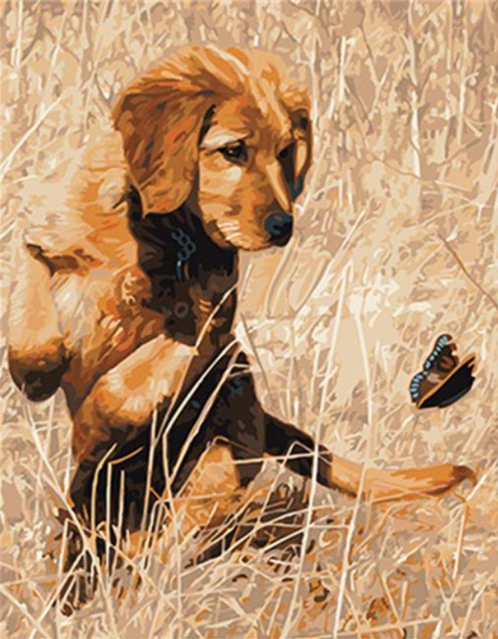 Peinture par numéros de chien décoration de la maison art mural 40x50