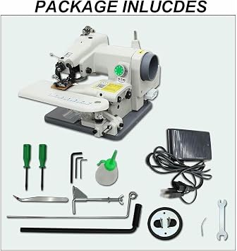 Tabletop Blind Stitch Sewing Machine,Blind Stitch Hemming Machine with Pedal, Sewing and Embroidery Machine with 10 Needles, Maximum Speed Of 1200rpm, Needle Pitch 3-8mm