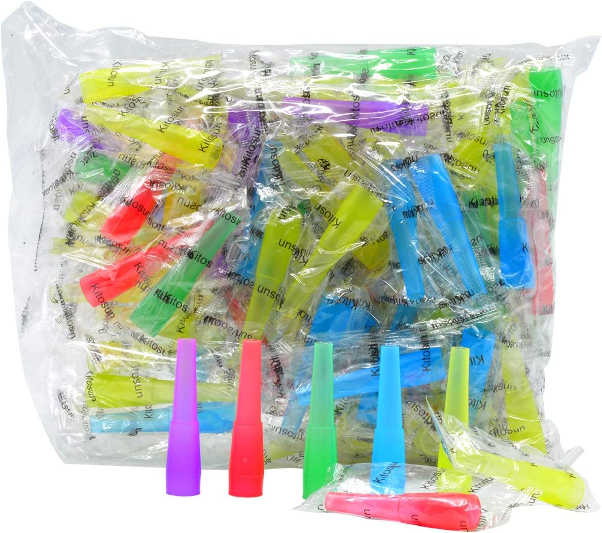 100PCS Hookah Tips Disposable Shisha Mouth Tips BPA-Free Plastic Hookah Accessories Individual Wrapped Multi-Color Food Grade Mouthpiece Fit Most Hookah Hose Set