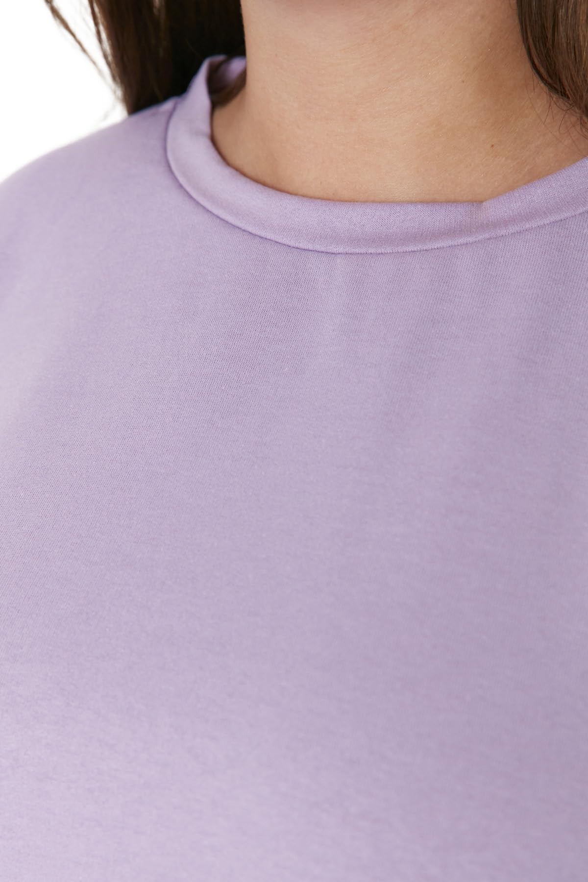 Trendyol Sudadera Lisa de Cuello Redondo de Talla Grande Mujer