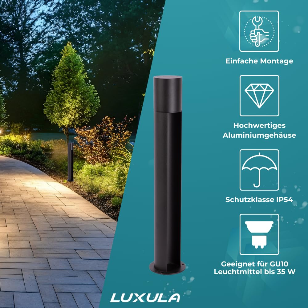 LUXULA Wegeleuchte GU10 IP44 60cm Pollerleuchte