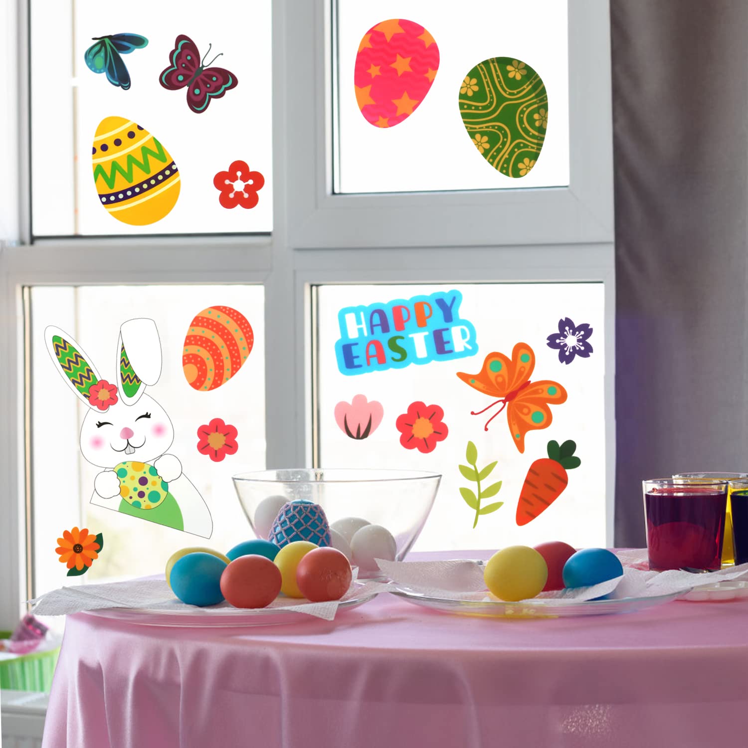 Vetrofanie Pasqua per Finestre, 9 Fogli Adesivi Pasqua Finestre Decorazioni Pasquali Casa PVC Rimovibile Adesivi Statici Riutilizzabili per Pasquali Vetrofanie Pasqua per Finestre, 9 Fogli Adesivi Pasqua Finestre Decorazioni Pasquali Casa PVC Rimovibile Adesivi Statici Riutilizzabili per Pasquali