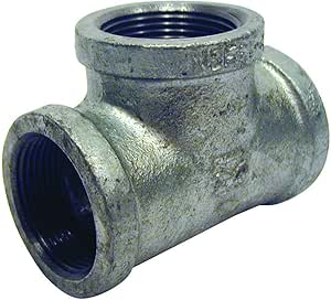 SUPPLY GIANT CNCU0340 Montaje En T De Cabeza De Toro Maleable Negra Con Conexiones Roscadas Hembra, 3/4 "x 1, 3/4" X 3/4" X 1