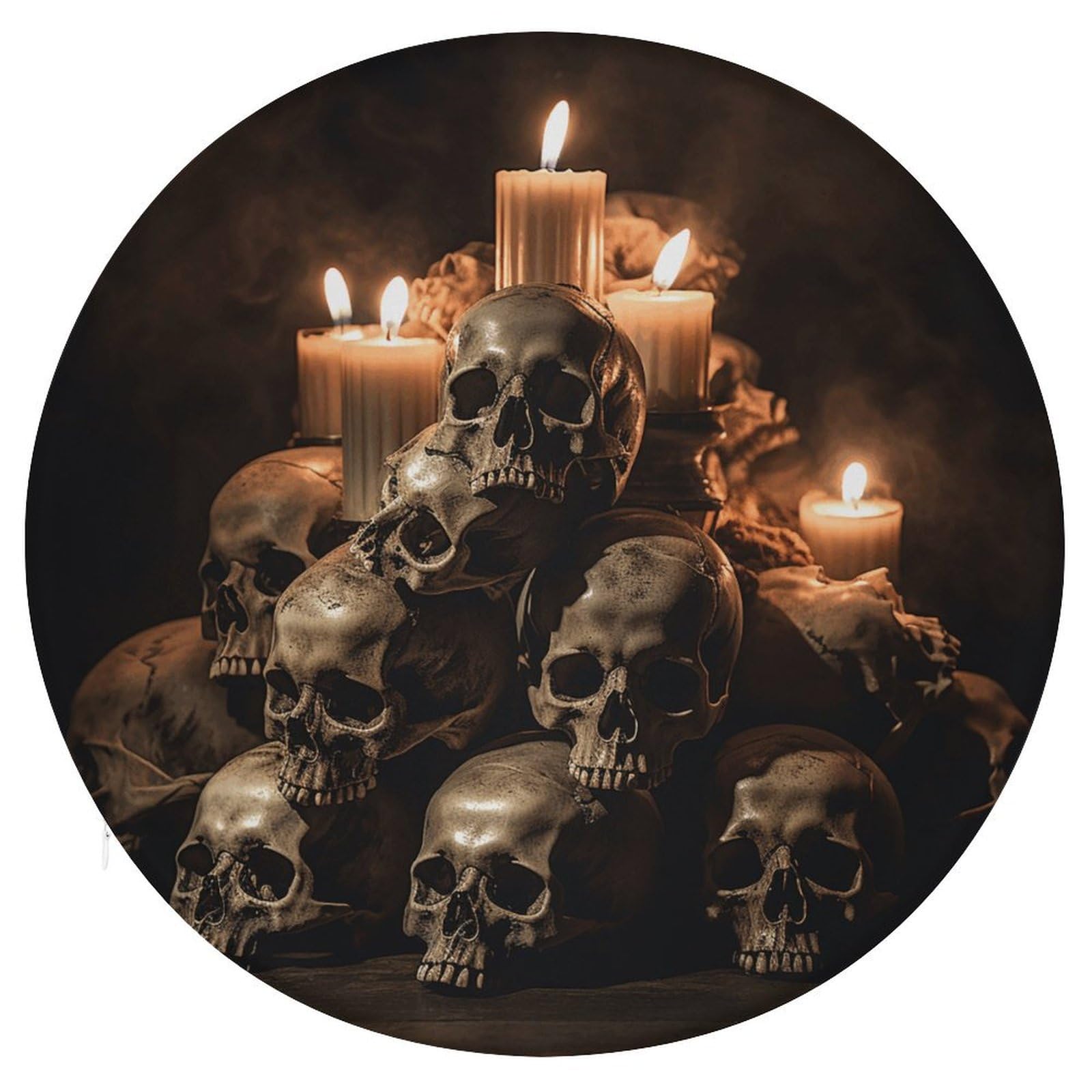 Adfgyerh Style Skull And Candle Cushion Memory Foam Pillow Core，Seat Cushion Detachable Design，Chair Cushions Suitable For All Seasons, And Can Be Used In Offices, Dining Rooms, Homes, And Other Settings.