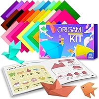 Praisebank Origami Paper Kit: 220 Double-Sided Sheets, 17 Vibrant Colors, 6x6 Inch with Beginner Guide