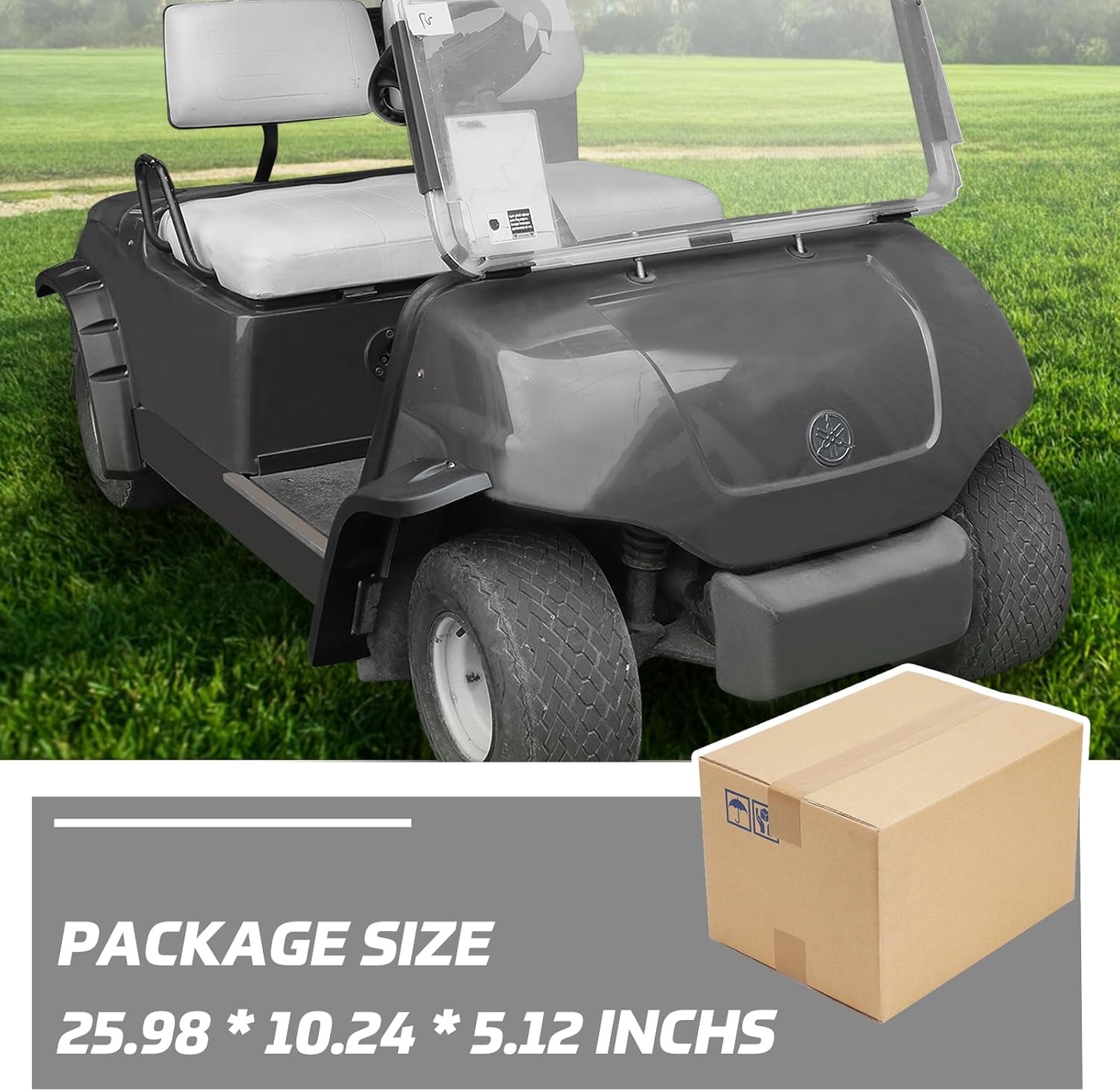 Front & Rear Fender Flares for Yamaha Golf Cart, Combined Mud Flaps Mud Guard Extension for Yamaha Golf Cart G14 G16 G19 G20 G22 Standard and Unmodified Accessories, 4PCS