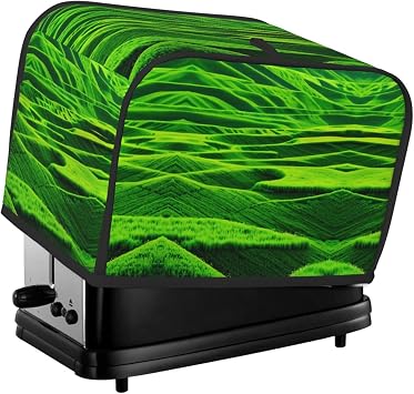2 slice Toaster Cover, Verdant Vistas Print Bread Machine Covers with Pockets for Kitchen Counter 11.4x7.9x7.5