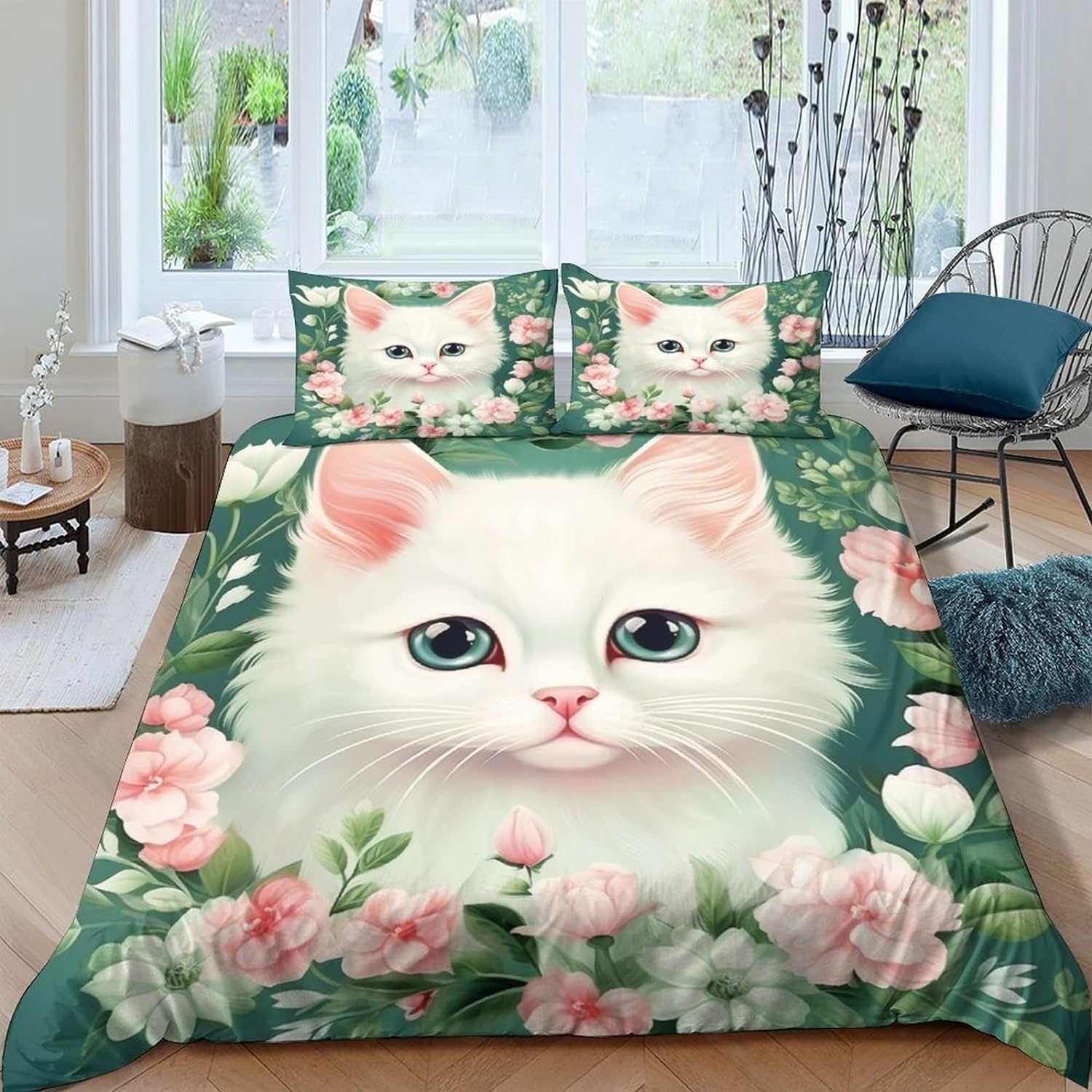 Housse de couette 200x200 Chats pour une chambre printanière et cocooning