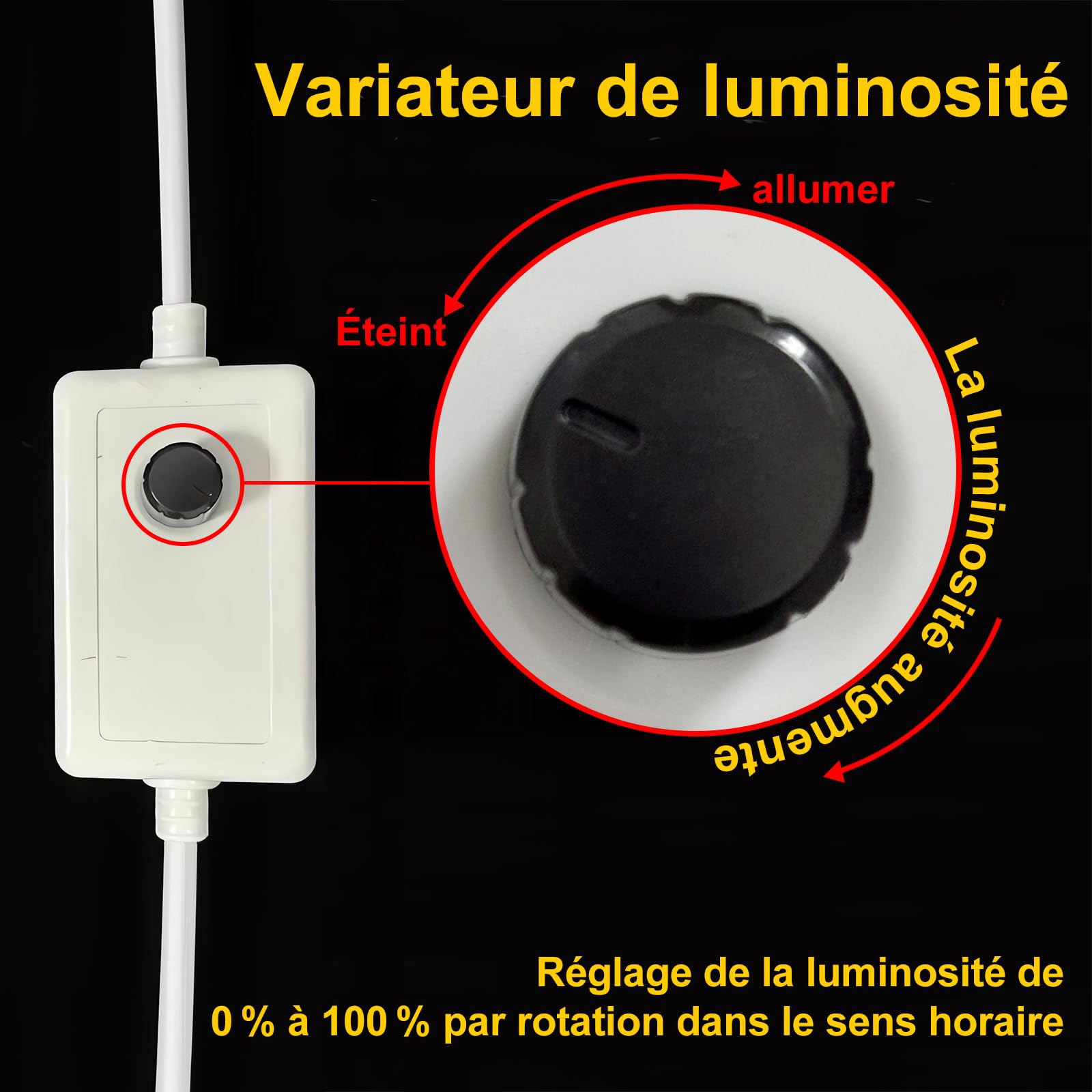 Ruban LED COB 220V IP65 avec Gradateur, Bande Flexible(3000K, 8M)