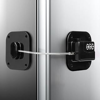 Child Proof Refrigerator Lock, 3 Digit Code Child Proof Fridge Lock for Kids, No Drill Self Adhesive Baby Safety Locks for Oven, Cabinet, Toilet Seat & Furniture, 1 Pack, Black